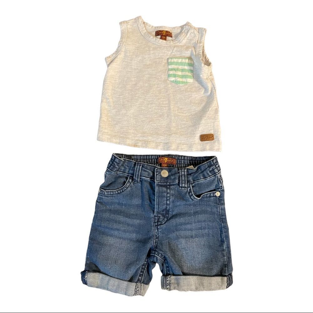 Baby Boys 7 For All Mankind Outfit Size 12 Months